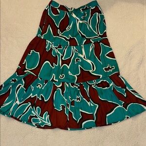 Nine West Blue Tiered Midi Skirt Casual Resort Wear
